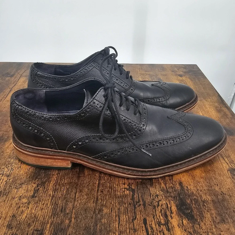 Cole Haan Colton Wingtip Brogue Oxfords Black Dress Shoes C11756 -‎ Men's 11.5M